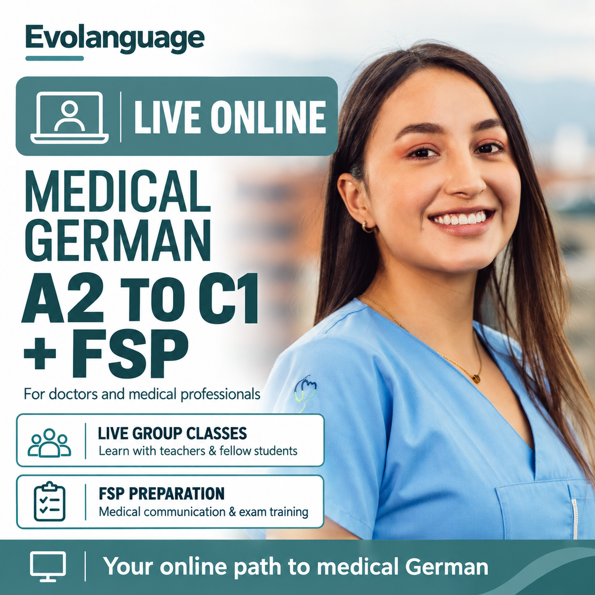 A2 TO C1 MEDICAL GERMAN & FSP PREP ONLINE